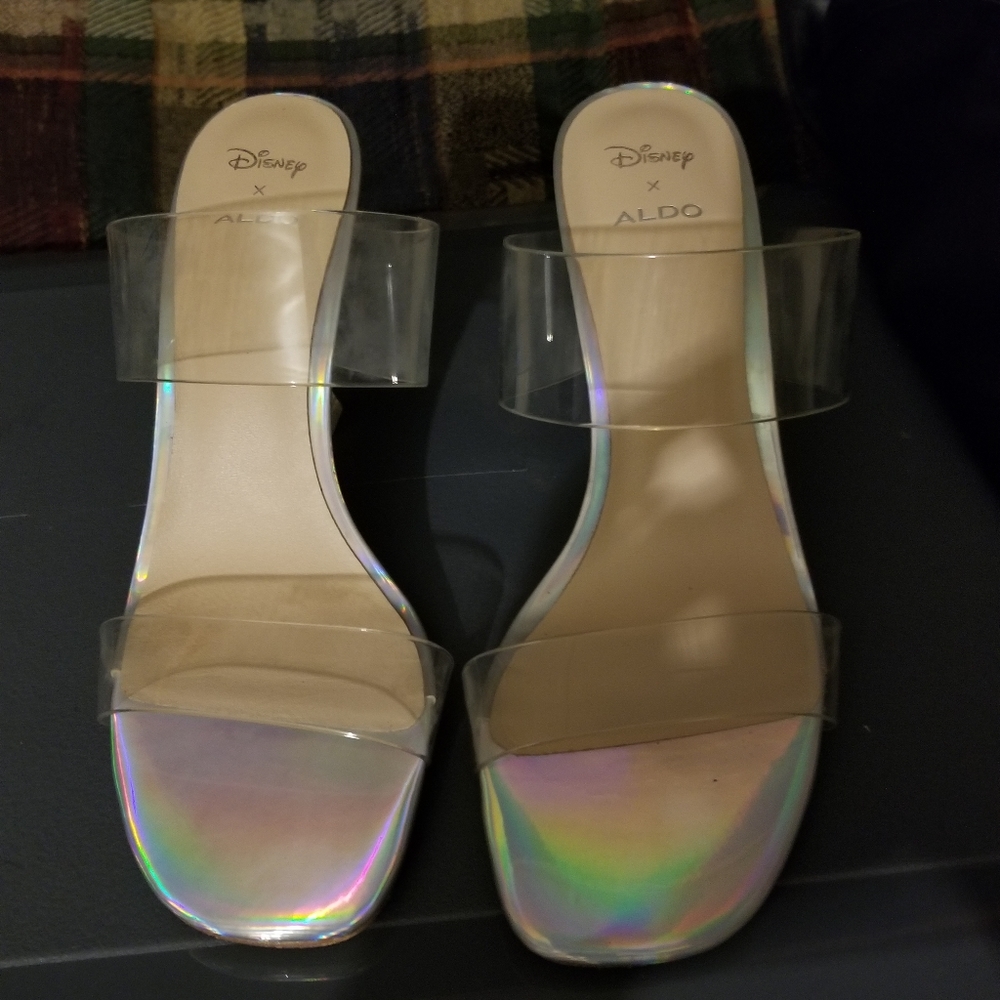 Aldo Disney Iridescent Clear Strap Heeled Sandals